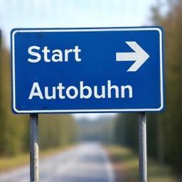 Blue Austrian motorway road sign